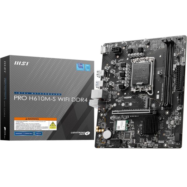 MSI PRO H610M-S WiFi DDR4 Motherboard, Micro-ATX - Supports Intel Core 12th Gen Processors