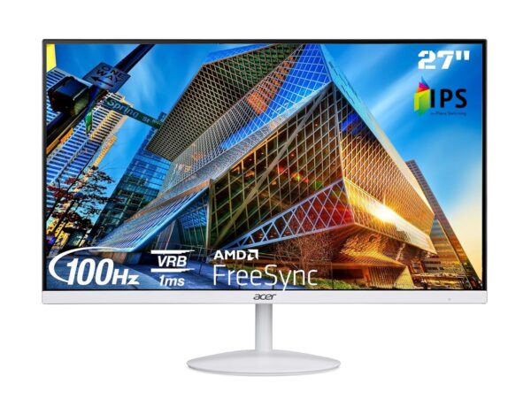 Acer SA272E 27 Inch Full HD IPS Ultra Slim (7.2mm Thick) Backlight LED LCD Monitor I Zero Frame I 100Hz Refresh I 1 MS VRB I AMD Free Sync